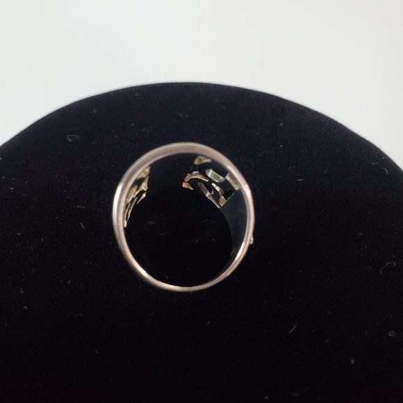 Sterling Silver 925 Elle Jewelry Ring Wide Band with Signature Ruby - Picture 6 of 16